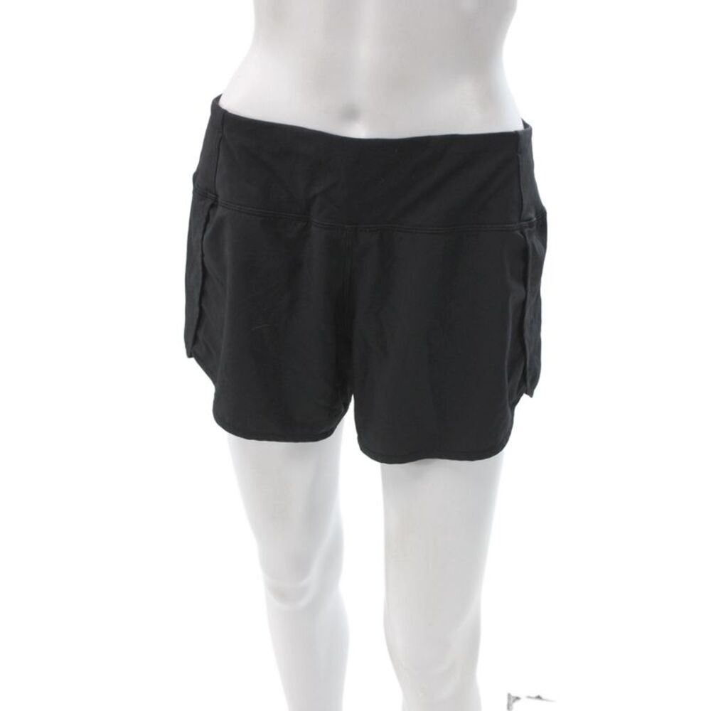 Lululemon Women Athletic Black Zip Synthetic Shorts Size 8